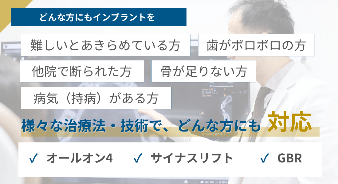 どんな方にもインプラントを